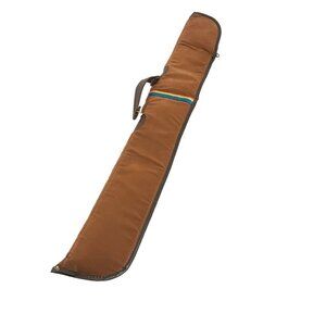 Brown Velvet Billiard Pool Cue Case With Rainbow Accent Red Lining